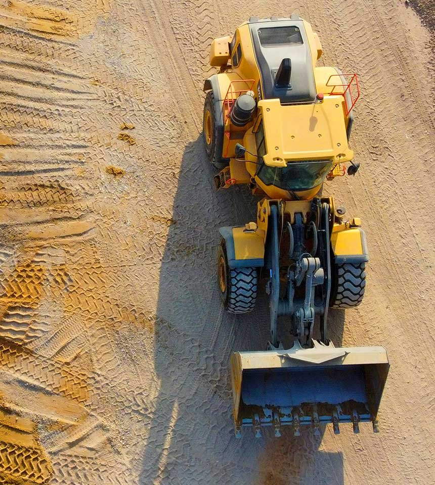 Escavatore al lavoro in un cantiere